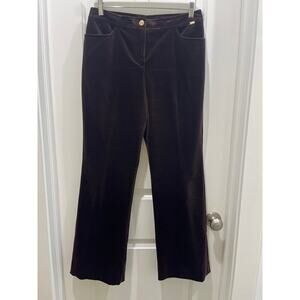 St. John Sport Chocolate Velvet Boot Cut Trouser Sz 6